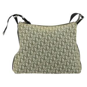 Christian Dior Vintage Trotter Canvas Green Canvas Shoulder Bag Bag